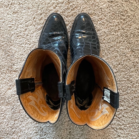 Nocona Men’s Black Alligator Cowboy Boots Size 9D - Picture 5 of 12